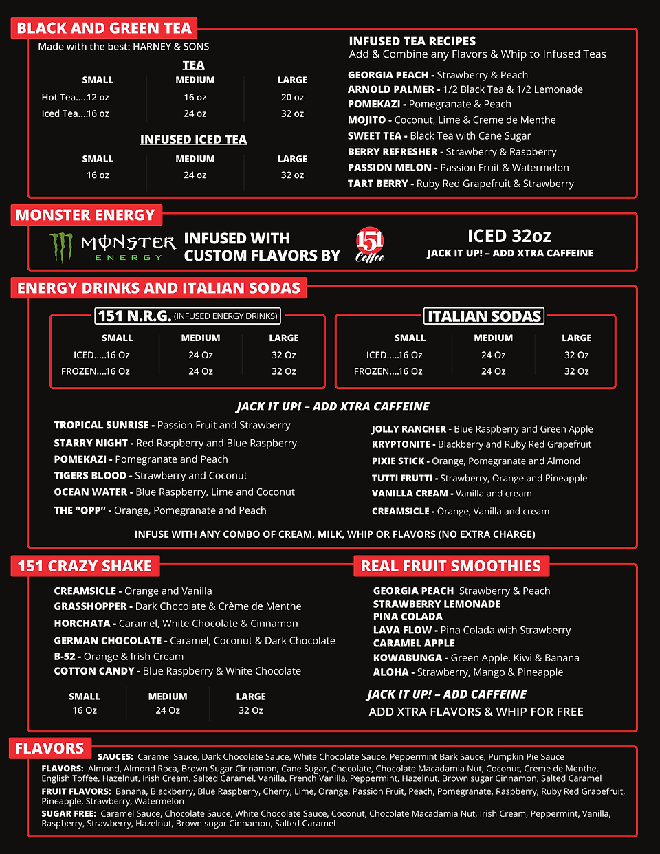 Menu 151 Coffee